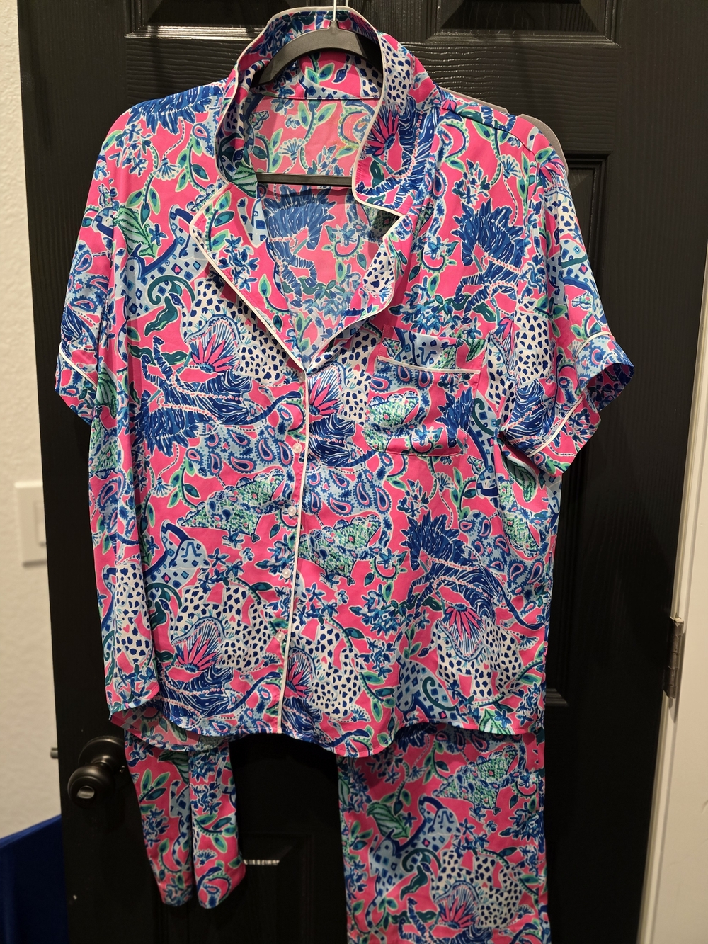 Lilly Pulitzer Pink, Blue & Green Tropical Print Top